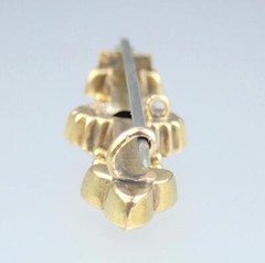 Devine Antique Victorian Etruscan 15K Gold Diamond Floral Brooch Pin Pendant