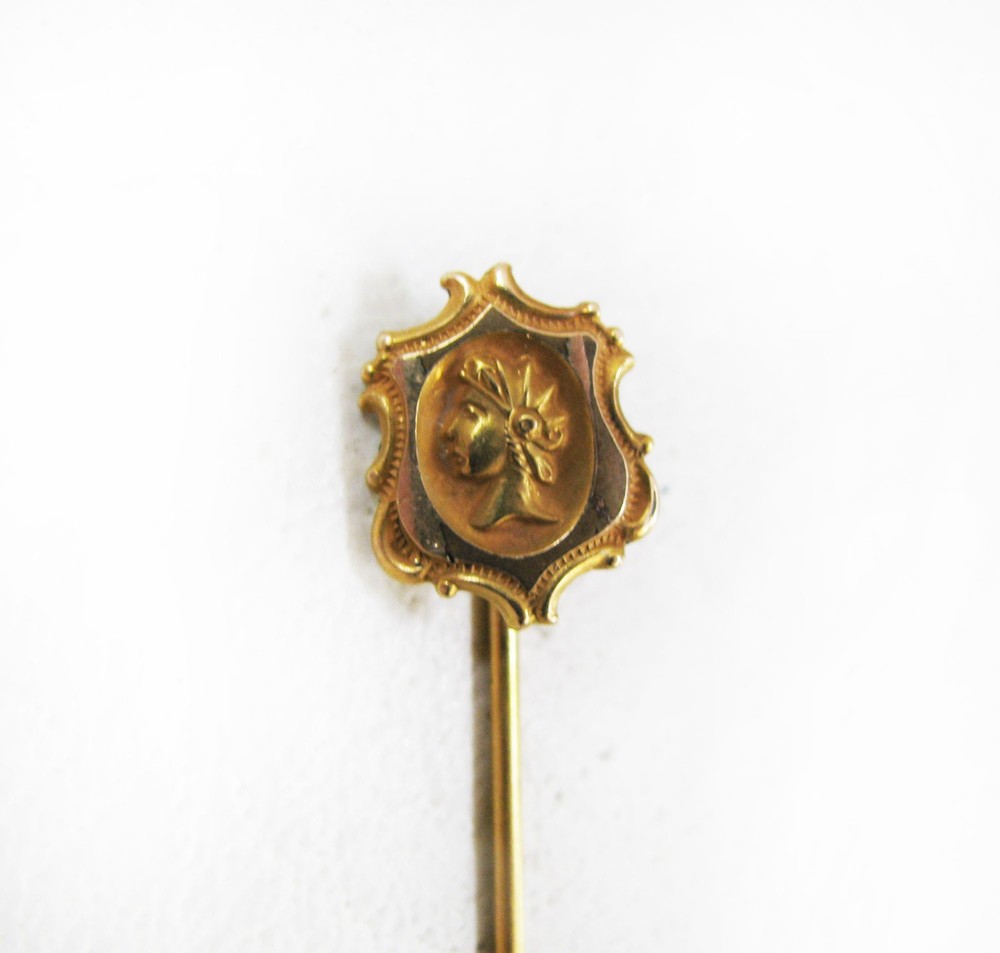 Lovely Vintage Victorian Edwardian Art Nouveau Art Deco Grecian Cameo Stick Pin