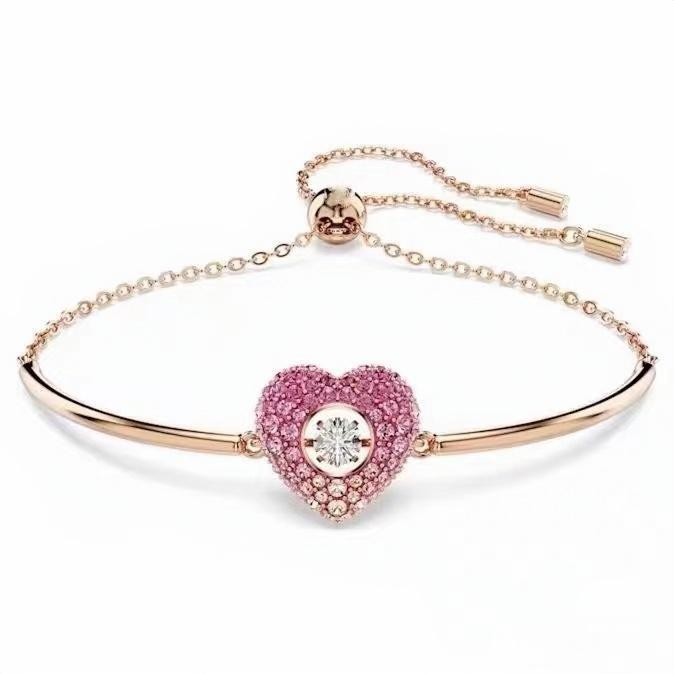 Swarovski Hyperbola bracelet Heart-shaped, rhodium-plated