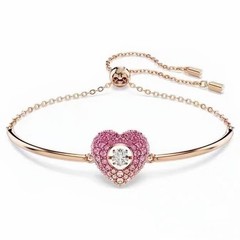 Swarovski Hyperbola bracelet Heart-shaped, rhodium-plated