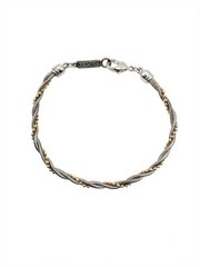 VTG Napier Two-Tone Twisted Snake Chain & Bead Bracelet – 7”