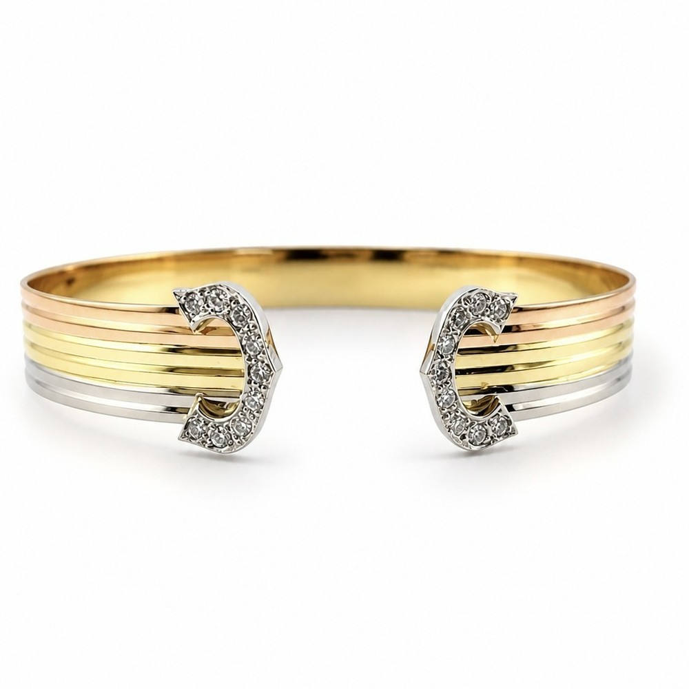 DIAMOND TRINITY C’s CUFF – 18K – VS2 G-H – 15.74 GRAMS