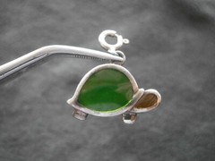 Jez (Jezlaine) Tortoise Vintage Sterling Silver Bracelet Charm Pendant 2.4g