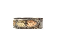 Vtg Sterling Silver South Dakota (West) 10k Gold Company Black Hills Sz 8.5 Band