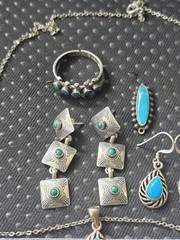 Vintage Sterling Silver Native American Style Jewelry Lot 4 Scrap Or Wear D3