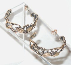 Vtg WM Co. Wheeler Western Two Tone Sterling Silver 12K Gold Hoop Earrings