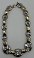 VTG Napier Gold/Silver Toned Statement Necklace Y2K Retro Chunky NICE!!