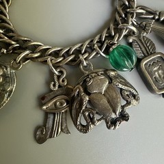 Napier Multi Charms Silver Chain Bracelet 7in. Massive! Charms 1.5in