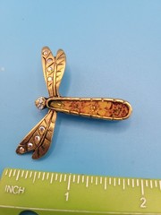Maximal Art John Wind Dragonfly Brooch Pin Vintage Goldtone