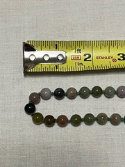 1980’s hand knotted green multicolored agate beads no clasp 33 in necklace