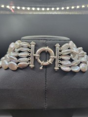 10mm Platinum 5 Strand Keshi Pearl Necklace 18 – 23 Outstanding Luster