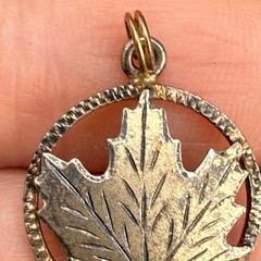 Vintage Signed Sterling Silver Maple Leaf Pendant Canada