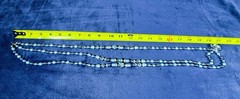 Vintage Japanese Aqua Blue Pearl Necklace (Faux ) Multi Strand Statement Jewelry
