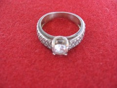 Sterling Silver 925 CZ Engagement Ring Size 6.5 (17mm) Clear Round ,Ukraine