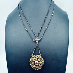 Vintage Nina Ricci Boho Chic Necklace 22″ Y-Drop and Earrings Set Celestial