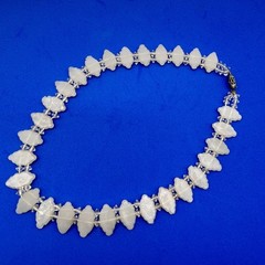 Vintage White Lucite Filigree Necklace Early Plastic Bridal Wedding AS IS