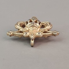 Vintage Watch Fob Brooch Pin Fleur De Lis Gold Tone 1 1/8″
