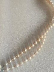 Peach Colored Faux Pearls Necklace • Made in Japan
