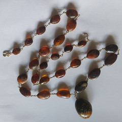 Vintage Bultic Amber Graduated Nuggets Wire Wrapped Necklace 24” 26g