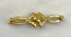 Vintage Mimi D’N Brooch Gold Tone Faux Pearl Edwardian Revival 2″ 1983