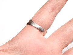 Vintage Modernist Sterling Silver 925 Twisted Dome Puffy Signed Ring sz 8.25