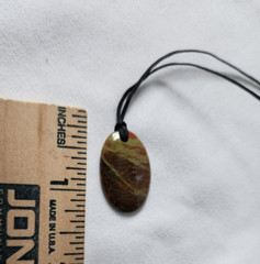 Estate Sale! Brown Oval Cabochon Stone Pendant Necklaces Leather Adjustable Cord