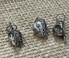 Lot of 6 Baseball Themed Silver-Tone Charms Pendant Metal Alloy Sports Son Craft