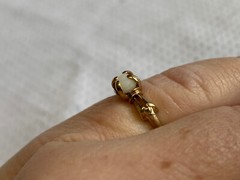 Antique 10K Yellow Gold Ring 1.89g Fine Jewelry Size 5.75 Band White Round Stone