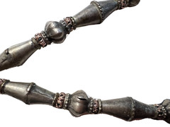 ATQ Yemeni Bedouin Ethnic Butterscotch Bakelite Silver Alloy Beads Necklace 19.5
