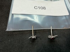 0.40g Vintage Sterling Silver 925 Butterfly Earrings Pink Sparkling Design M