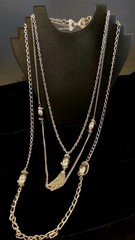 VTG CELEBRITY NY SILVER TONE CONVERTIBLE DIFFERENT LOOKS TASSEL NECKLACE CHIC