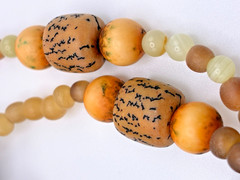 Todd Anthony Dendritic Jasper Wood Semi Precious Stones Metal Beaded Necklace