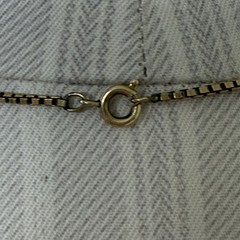 Dainty Vintage 70’s Gold Filled Wishbone/Faux Pearl Pendant & Box Chain 15.5”