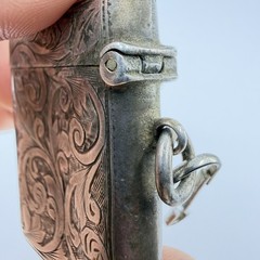 925 Sterling Silver Vintage Match Safe Antique Etched Scroll Vesta Case 14.8g