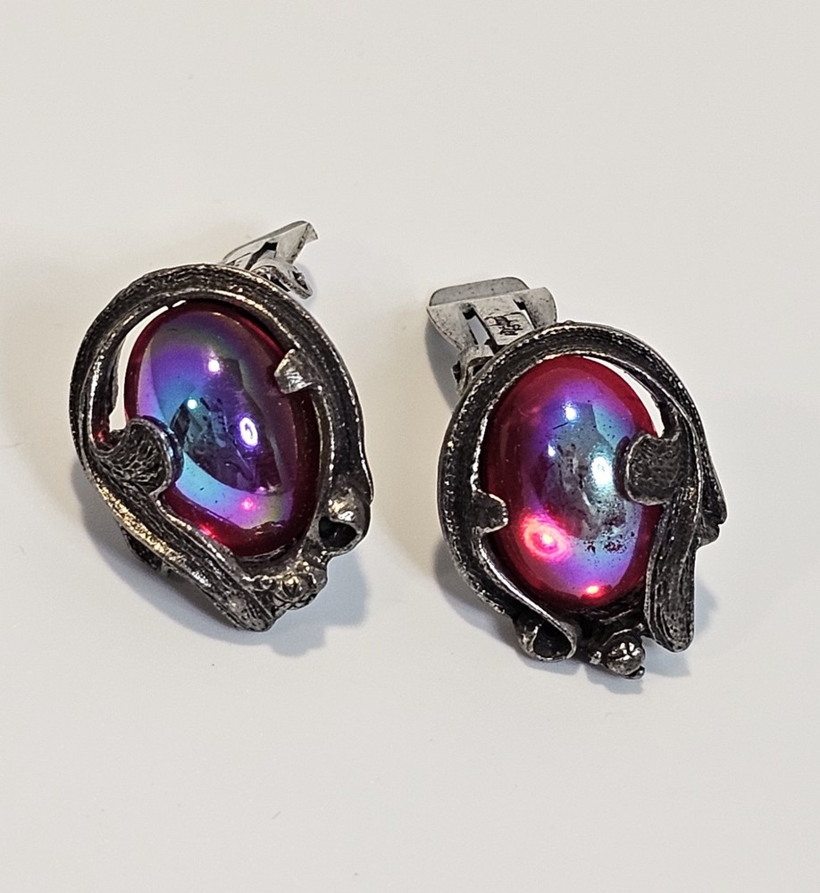 Vintage Judy Lee Dragons breath earrings clip on