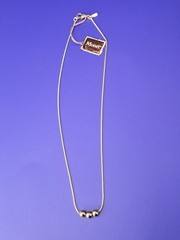 VTG Monet Gold Tone Bead Necklace NWT 15 Inch Rope Chain Minimalist 1980s Choker