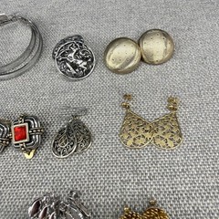 Vintage Earring Lot Clip Ons Pierced Screw Back Dangle Hoops 15 Pair