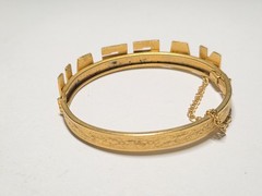 Vtg NASSAU enamel Letters Etched Art Deco Bracelet Vtg Hinged Bahamas Women’s
