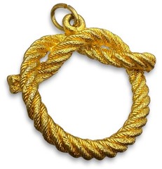 Vintage Gold Tone Twisted Rope Knotted Pendant