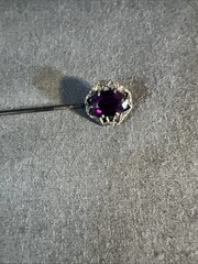 Antique Signed S&W Sturtevant Whiting Art Nouveau Filigree Amethyst Stick Pin