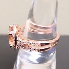 Champagne topaz ring oval halo DMQ CZ rose gold clad sterling silver 925 QVC Sz7