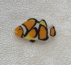 Fish vintage style acrylic brooch