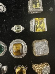 48 Vintage Rings Resellers Mixed Lot-amethyst,citrine ,CZ, Agate, 925 Silver