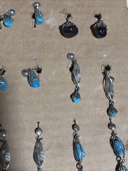 Lot Of 12 Vintage 1950’s Southwestern Turquoise Earrings From General Store NOS