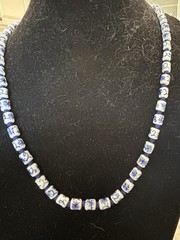 Vintage Chinoisserie Porcelain Hand Knotted Bead Necklace, Filigree Clasp