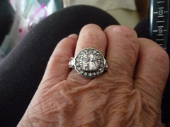 BAGUETTE SQUARE & SOLITAIRE FAUX DIAMONDS SZ 7 RING #8/19-C