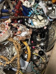 HUGE 5 + Lbs Jewelry WEARABLE Lot Tangled Unsearched VINTAGE ESTATE TREASURE