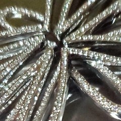Large Swarovski Amarante Flower Ribbon Style Pendant Crystals Pave Collection