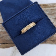 Antique 14K Yellow & White Gold KEEPSAKE 5mm Floral Wedding Band Ring Size 10.75