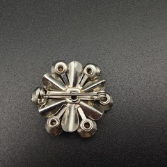 Vintage 1950s Starburst Rhinestone Brooch Smoky Gray White Old Money Aesthetic